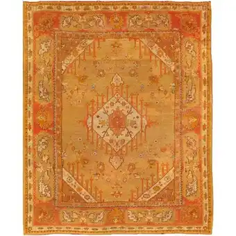 Walmart Pasargad Home Antique Oushak Collection Gold Lamb's Wool Area Rug-10' 4 X 12'11 offer