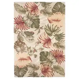 Walmart HomeRoots 5'x8' Beige Hand Tufted Tropical Leaves Indoor Area Rug - 350044 offer