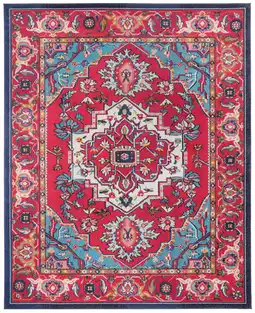 Walmart SAFAVIEH Monaco Vivyan Traditional Area Rug, Red/Turquoise, 9' x 12' offer