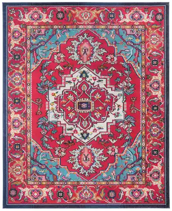 Walmart SAFAVIEH Monaco Vivyan Traditional Area Rug, Red/Turquoise, 9' x 12' offer