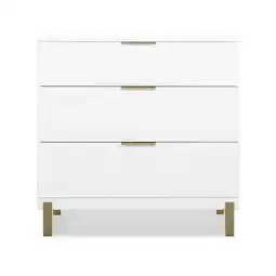 Walmart Delta Children Hendrix 3 Drawer Dresser, Bianca White/Bronze offer