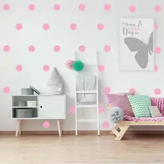 Walmart 150 Pcs Pink Dots Decals Self-adhesive Removable Round Wall Stickers Kids Room Playroom Party Decor offer