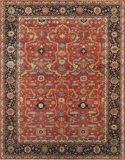 Walmart Pasargad Home Ferehan 6' x 12' Hand-Knotted Wool Rust/Navy Rug - All Ages, Indoors offer