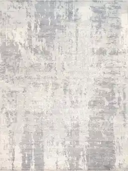 Walmart Pasargad Home Mirage 8' x 10' Hand-Loomed Bamboo Silk Grey/Ivory Rug - All Ages, Indoors offer