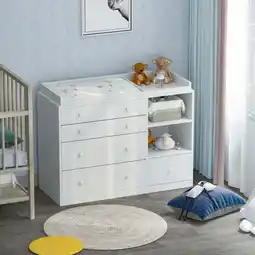 Walmart WIAWG White Baby Dresser w/ Changing Table Top & Drawers, Wooden Nursery Dresser for Infant, 47.2 offer