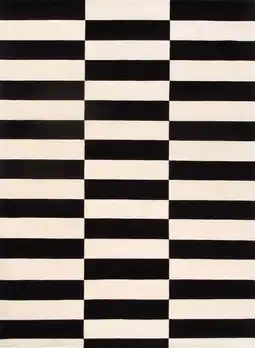 Walmart Pasargad Home Rodeo Collection Hand-Tufted White/Black Bsilk & Wool Area Rug- 9' 9 X 13' 9 offer