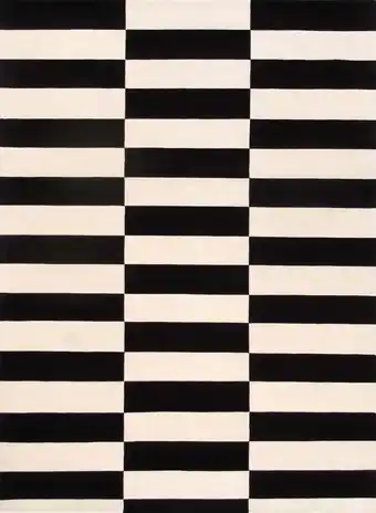 Walmart Pasargad Home Rodeo Collection Hand-Tufted White/Black Bsilk & Wool Area Rug- 9' 9 X 13' 9 offer