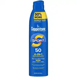 Walmart Coppertone Sport Sunscreen Spray, SPF 50 Spray Sunscreen, 8.3 oz offer