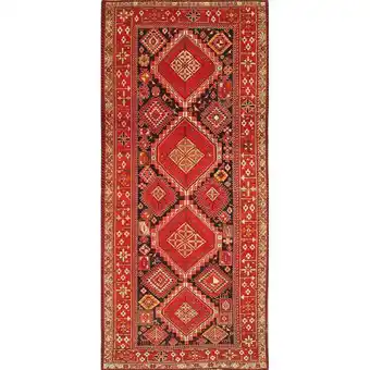 Walmart Pasargad Home Antique Karabakh Collection Navy Lamb's Wool Area Rug- 5' 1 X 10' 5 offer