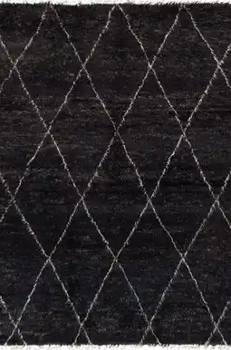 Walmart Pasargad Home Casablanca Moroccan 9'' x 11' Hand-Knotted Wool Charcoal/Ivory Rug - All Ages, Indoors offer