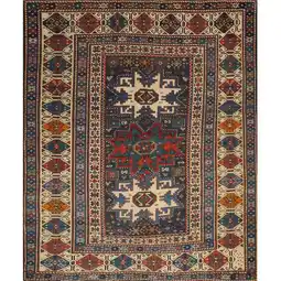 Walmart Pasargad Home Antique Kazak Collection Navy Lamb's Wool Area Rug- 3' 7 X 4' 1 offer