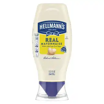 Walmart Hellmann's Real Mayonnaise, Sandwich Spread Condiments, 11.5 fl oz Squeeze Bottle offer