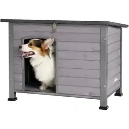 Walmart Aivituvin Wooden Dog House Anti-chewing Kennels for Outdoor & Indoor, Gray, Large offer