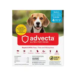 Walmart Advecta Ultra Flea Protection for Medium Dogs, Fast-Acting Topical Prevention, 4 Count offer