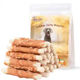 Walmart Pawmate Chicken Jerky Biscuits Dog Treats, Tasty Crunchy Chews for All Dogs, 11oz offer