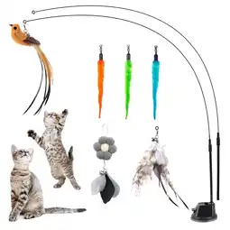 Walmart Easy Joy 9pcs Interactive Cat Toys with Bird & Feather Teaser Cat Wand Toys for Indoor Cats Exercise offer