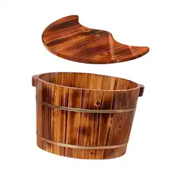Walmart yotijay Wooden Footbath Basin High Foot SPA Bucket Reusable Comfortable Wooden Foot Soak M offer