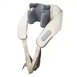 Walmart MUMENG Heated Neck Massager, 4D Kneading, 25 * 17 * 16cm (Gray) offer