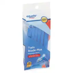 Walmart Equate Twin Blade Plus Disposable Razors, 12 Count offer