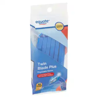 Walmart Equate Twin Blade Plus Disposable Razors, 12 Count offer