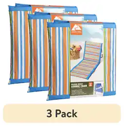Walmart (3 pack) Ozark Trail Folding Beach Lounge Chair offer