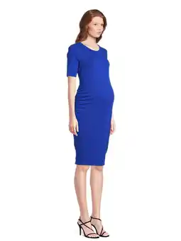 Walmart Time and Tru Women’s Maternity Ruched Dress, Sizes S-2XL offer