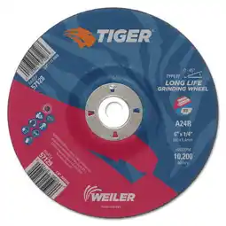Walmart Weiler Tiger Grinding Wheels, 6 in Dia., 1/4 in Thick, 7/8 in Arbor, 24 Grit - 10 EA (804-57129) offer