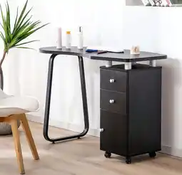 Walmart BarberPub Makeup Vanity Desk with Wheel, Nail Desk with Storage Drawer offer
