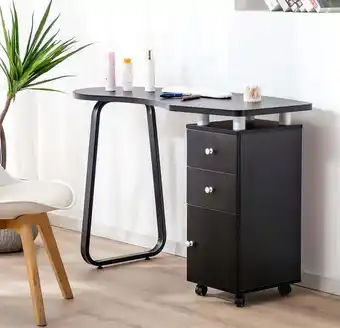 Walmart BarberPub Makeup Vanity Desk with Wheel, Nail Desk with Storage Drawer offer