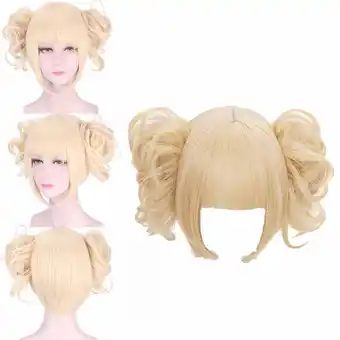 Walmart YMUQEIGH Clearance Golden ponytail bangs synthetic hair wig hat for women and girls offer