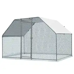 Walmart Zimtown 6.5'x9.8'x6.5' Metal Chicken Coop with180g PE Rainproof Cover - Rabbit & Hen Hutch offer