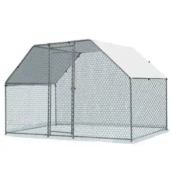 Walmart Zimtown 6.5'x9.8'x6.5' Metal Chicken Coop with180g PE Rainproof Cover - Rabbit & Hen Hutch offer