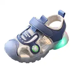 Walmart Fauean Toddler Sandals Girl Fashion Light on LED Baby Children Soft Sole Casual Shoes Blue Size 21 offer
