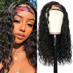 Walmart Clearance items! JGF844 HeadBand Wig Curly Human Hair Wig None Lace Front Wigs for Black Women offer