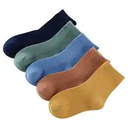 Walmart Fesfesfes 5 Pairs Kids Socks Cute Print Children Middle Tube Socks Girls and Boys Comfy Warm Socks offer