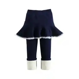 Walmart AherBiu Kid Girls Skorts Leggings Skirted Fleece Lined Winter Thicken Warm Legging Pants Solid Color offer
