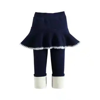 Walmart AherBiu Kid Girls Skorts Leggings Skirted Fleece Lined Winter Thicken Warm Legging Pants Solid Color offer