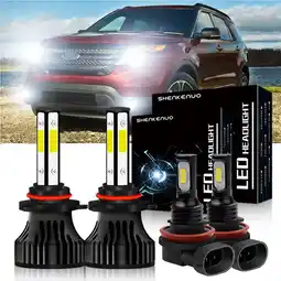 Walmart 9005 Headlights for 2011-2015 Ford Explorer HB3 High/Low Beam+H11/H8 Fog Bulbs Kit offer