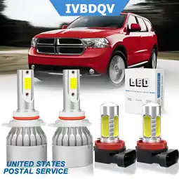 Walmart For Dodge Durango 2014-2015 LED Headlight Bulbs 9012 Hi/Lo Beam H11 Fog Light 6000k 4Pack offer
