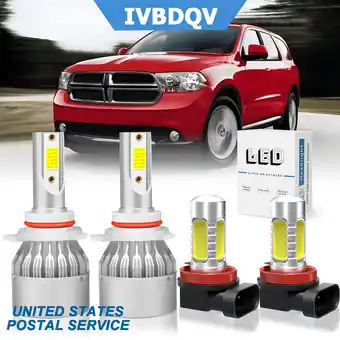 Walmart For Dodge Durango 2014-2015 LED Headlight Bulbs 9012 Hi/Lo Beam H11 Fog Light 6000k 4Pack offer