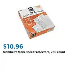 Sam's Club Member's Mark Sheet Protectors, 250 count offer