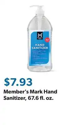 Sam's Club Member's Mark Hand Sanitizer, 67.6 fl. oz offer
