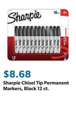 Sam's Club Sharpie Chisel Tip Permanent Markers, Black 12 ct offer