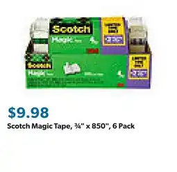 Sam's Club Scotch Magic Tape, ¾ x 850, 6 Pack offer