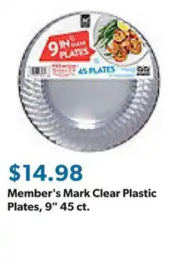 Sam's Club Member's Mark Clear Plastic Plates, 9 45 ct offer