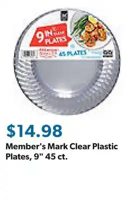 Sam's Club Member's Mark Clear Plastic Plates, 9 45 ct offer