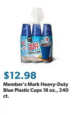 Sam's Club Member's Mark Heavy-Duty Blue Plastic Cups 18 oz., 240 ct offer