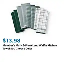 Sam's Club Member's Mark 8-Piece Leno Waffle Kitchen Towel Set, Choose Color offer