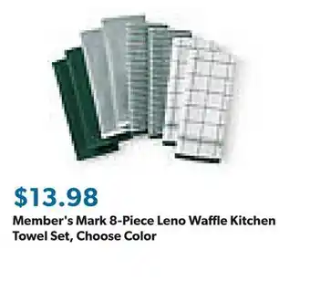 Sam's Club Member's Mark 8-Piece Leno Waffle Kitchen Towel Set, Choose Color offer