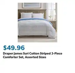 Sam's Club Draper James Suri Cotton Striped 3-Piece Comforter Set, Assorted Sizes offer